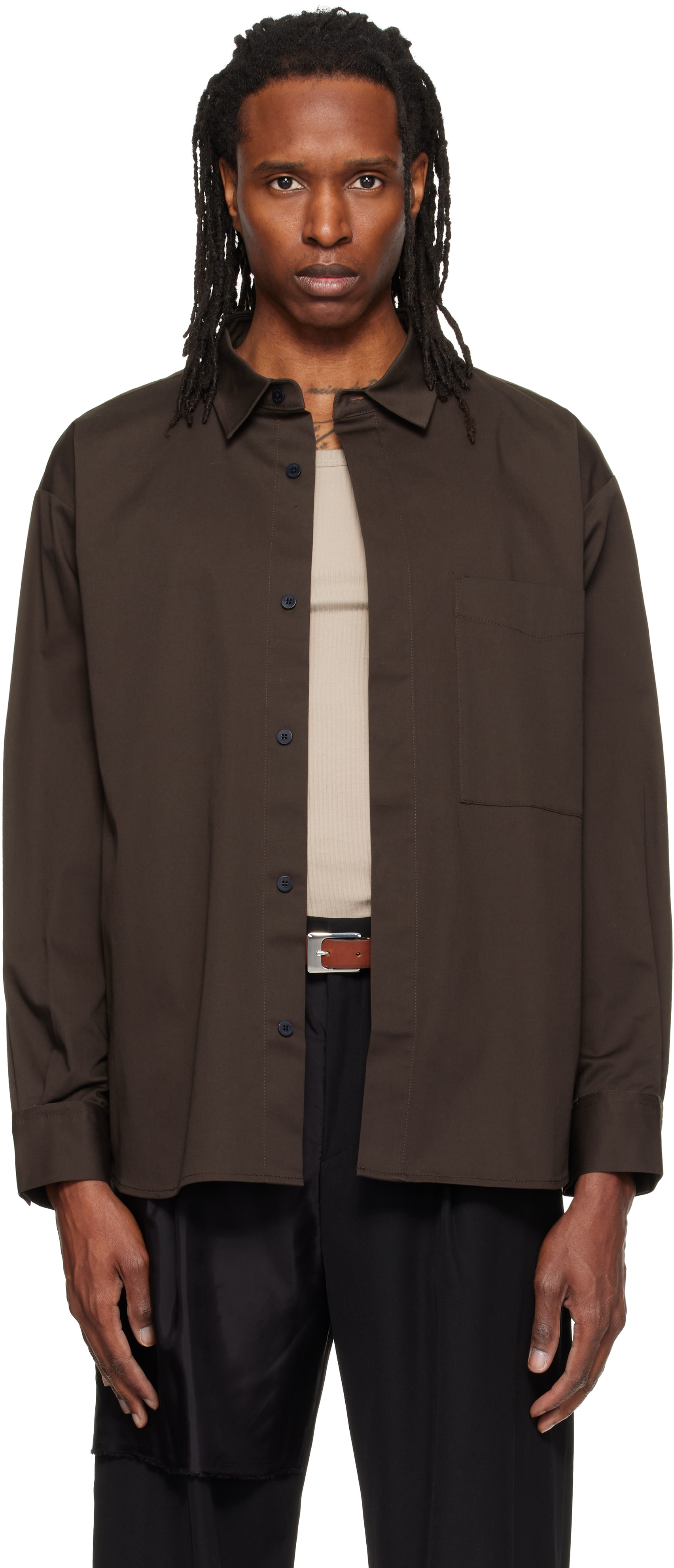 RE;CODE - Brown Back-Detailed Shirt