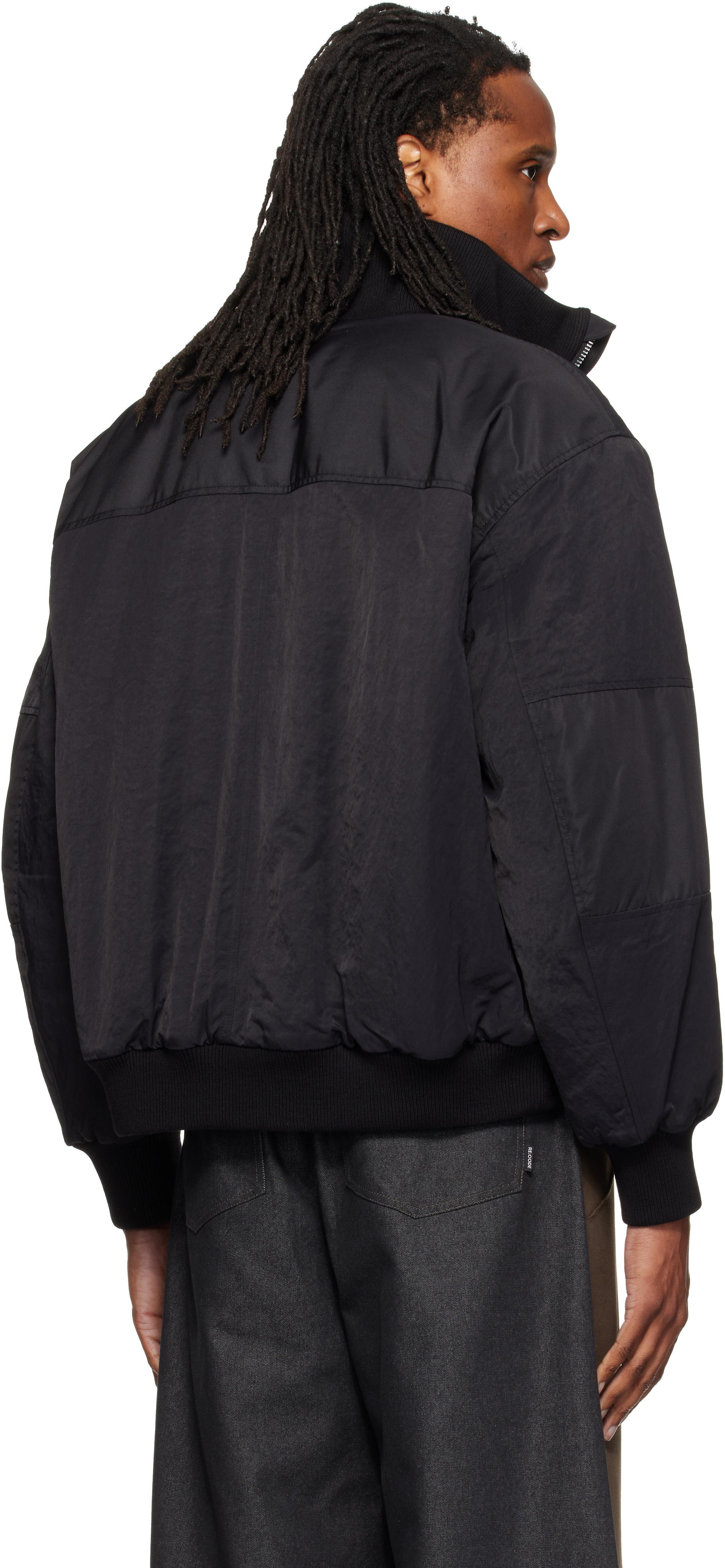 RE;CODE - Blouson aviateur noir à écusson à logo