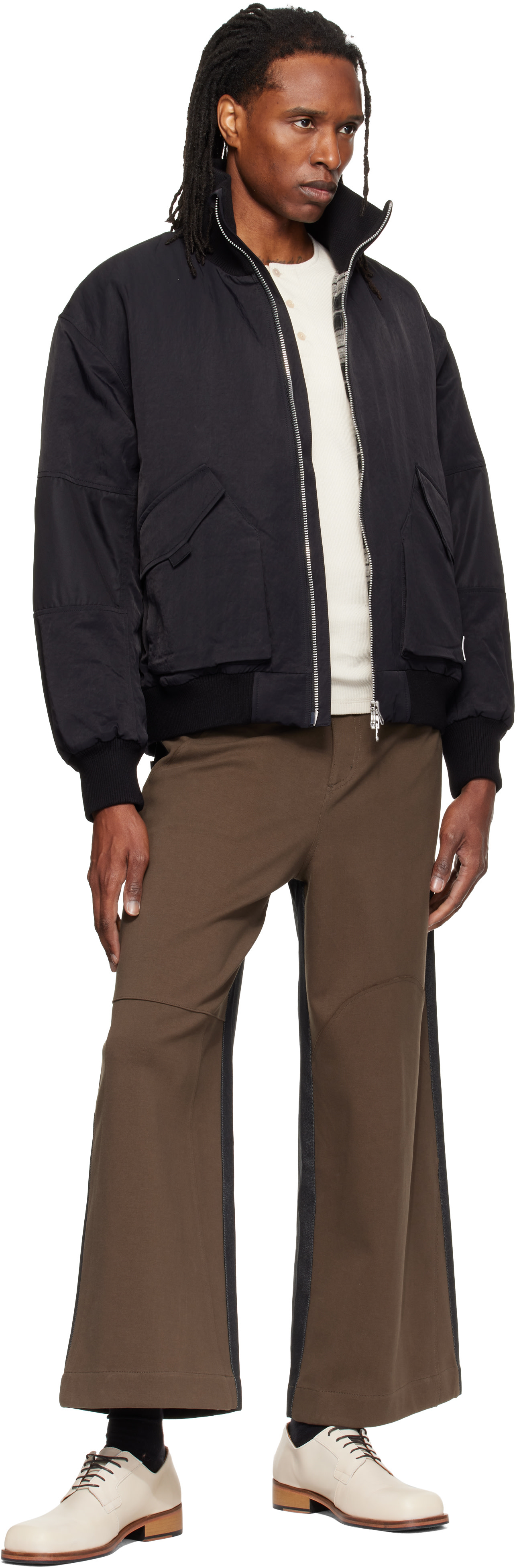 RE;CODE - Blouson aviateur noir à écusson à logo