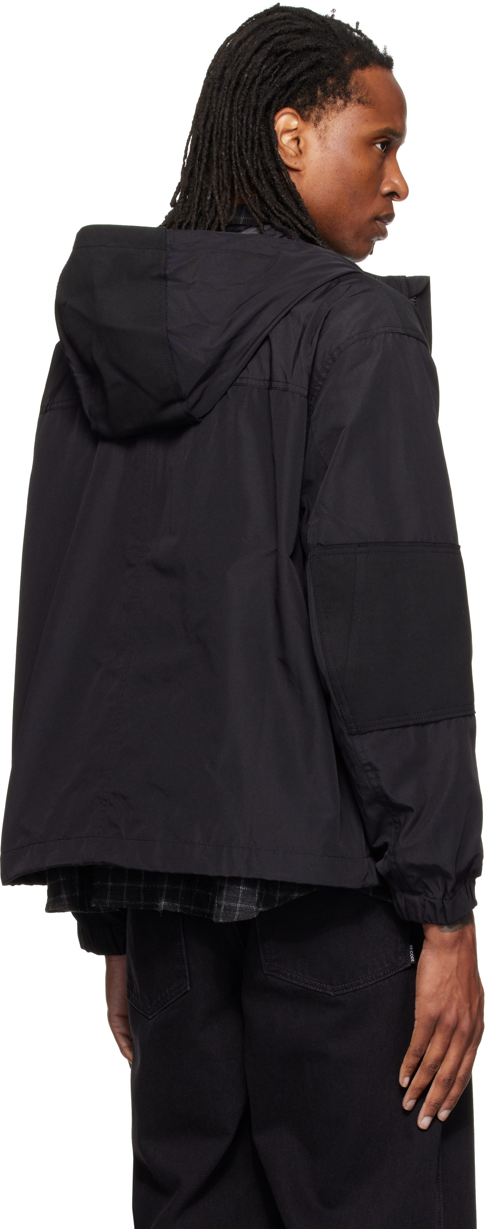 RE;CODE - Black Patch-Worked Hoodie Jacket