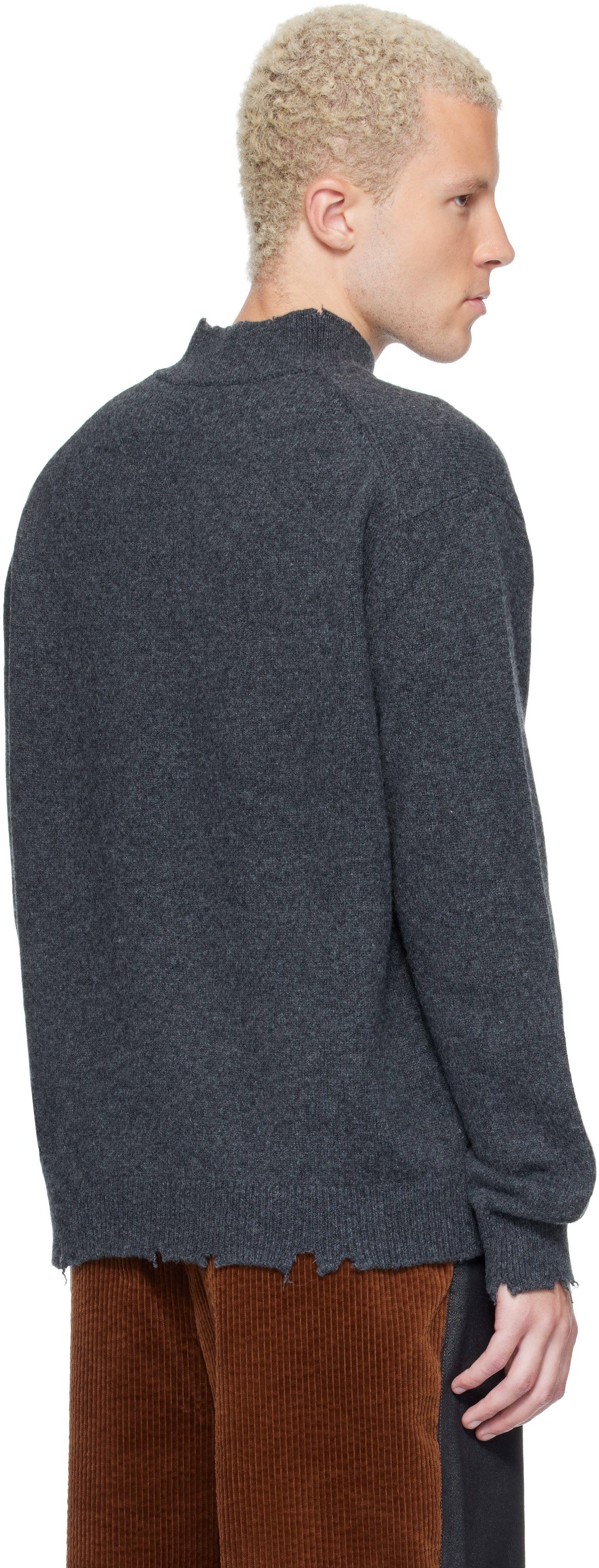 RE;CODE - Gray Distressed Knit Sweater