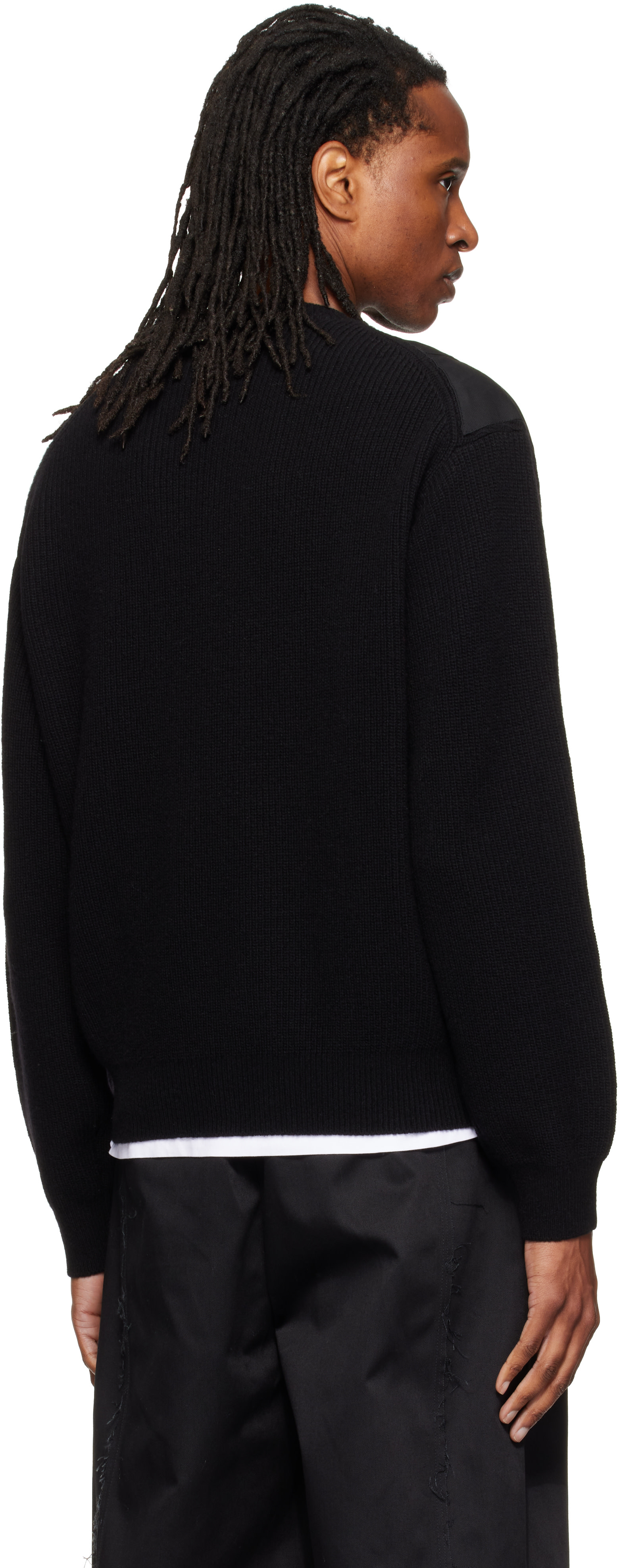 RE;CODE - Pull noir à motif damier