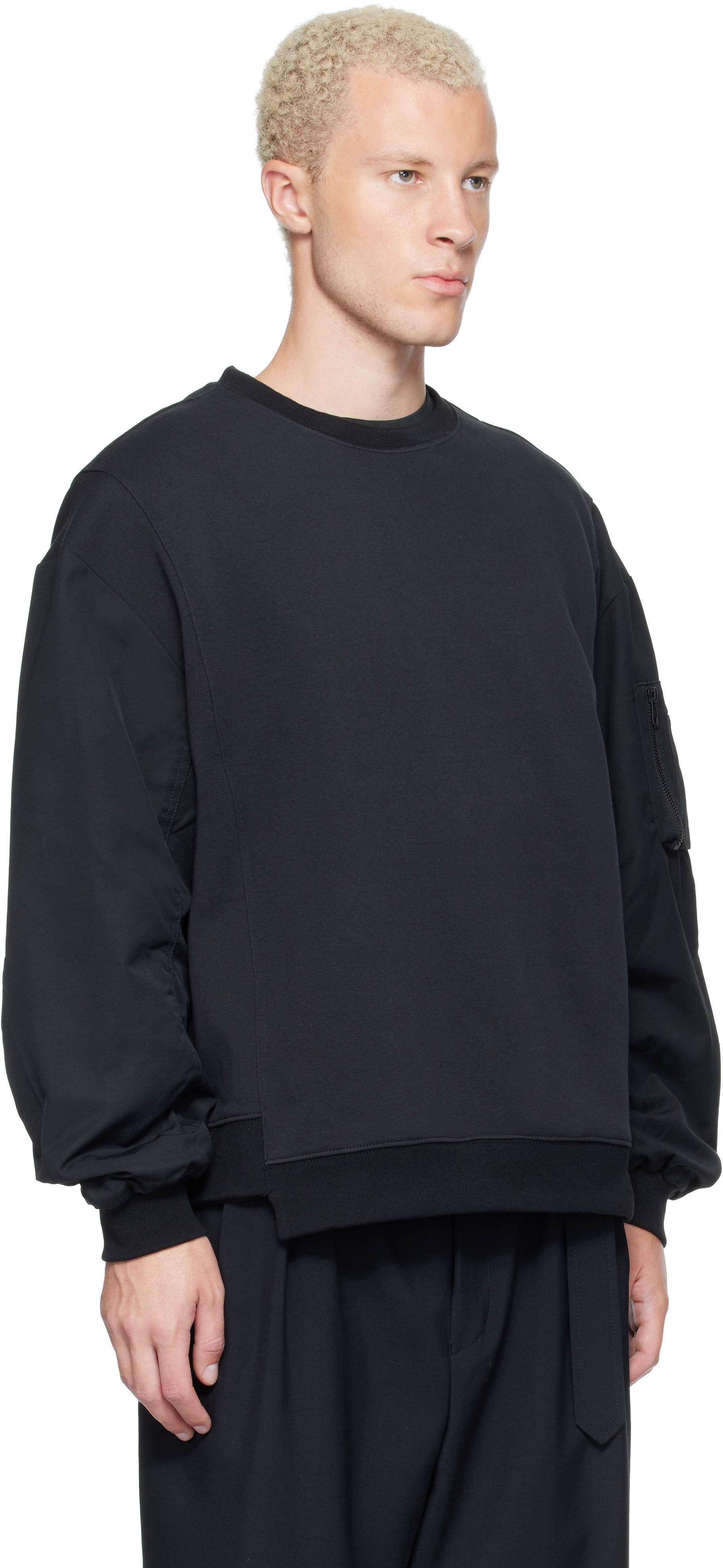 RE;CODE - Pull molletonné MA-1 noir à panneaux