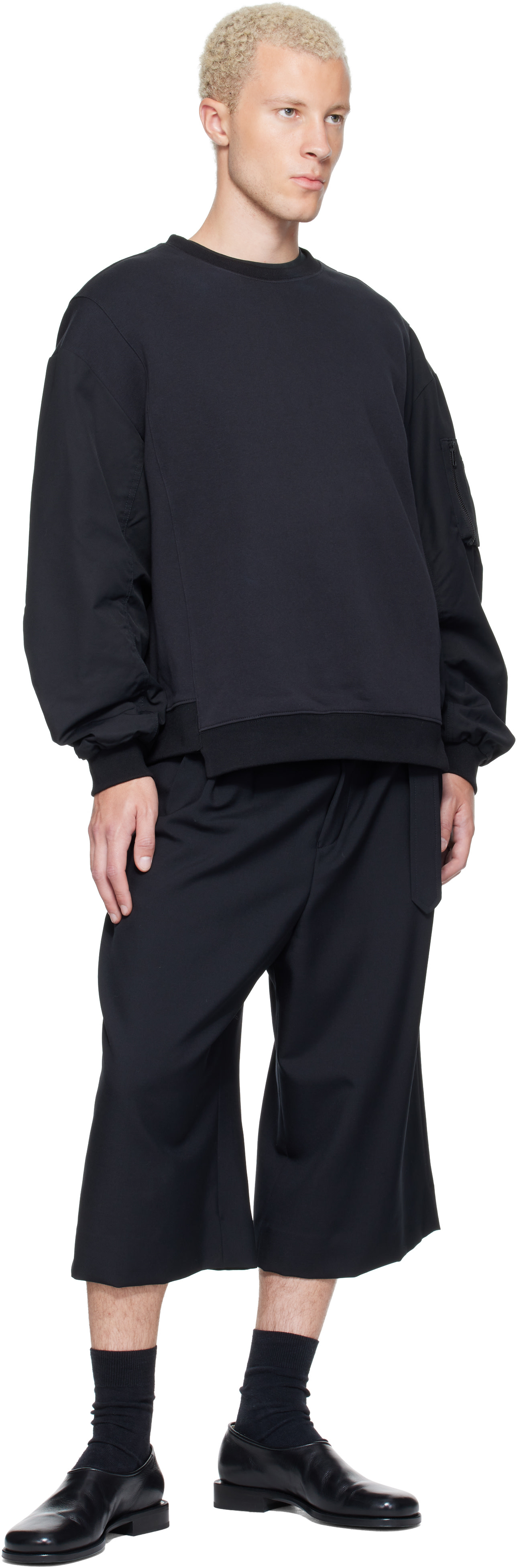 RE;CODE - Black MA-1 Mixed Sweatshirt
