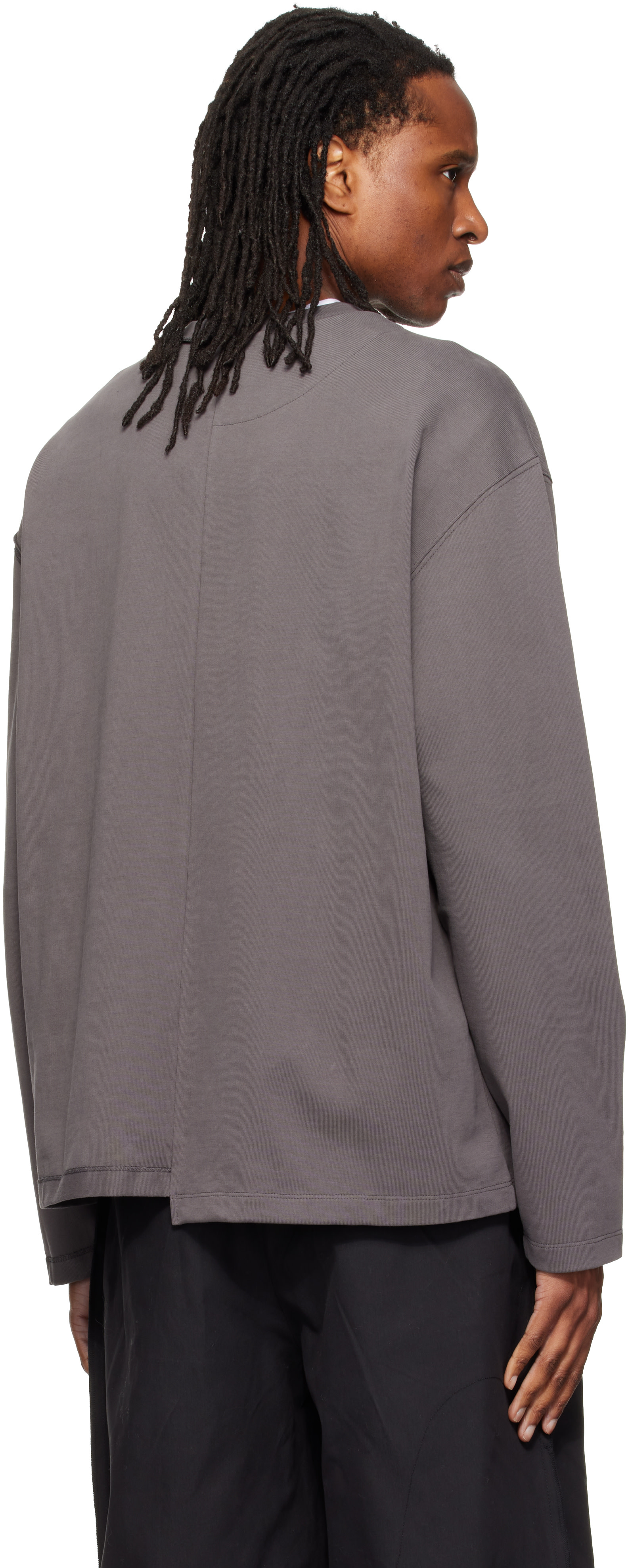 RE;CODE - Gray Split Long Sleeve T-shirt