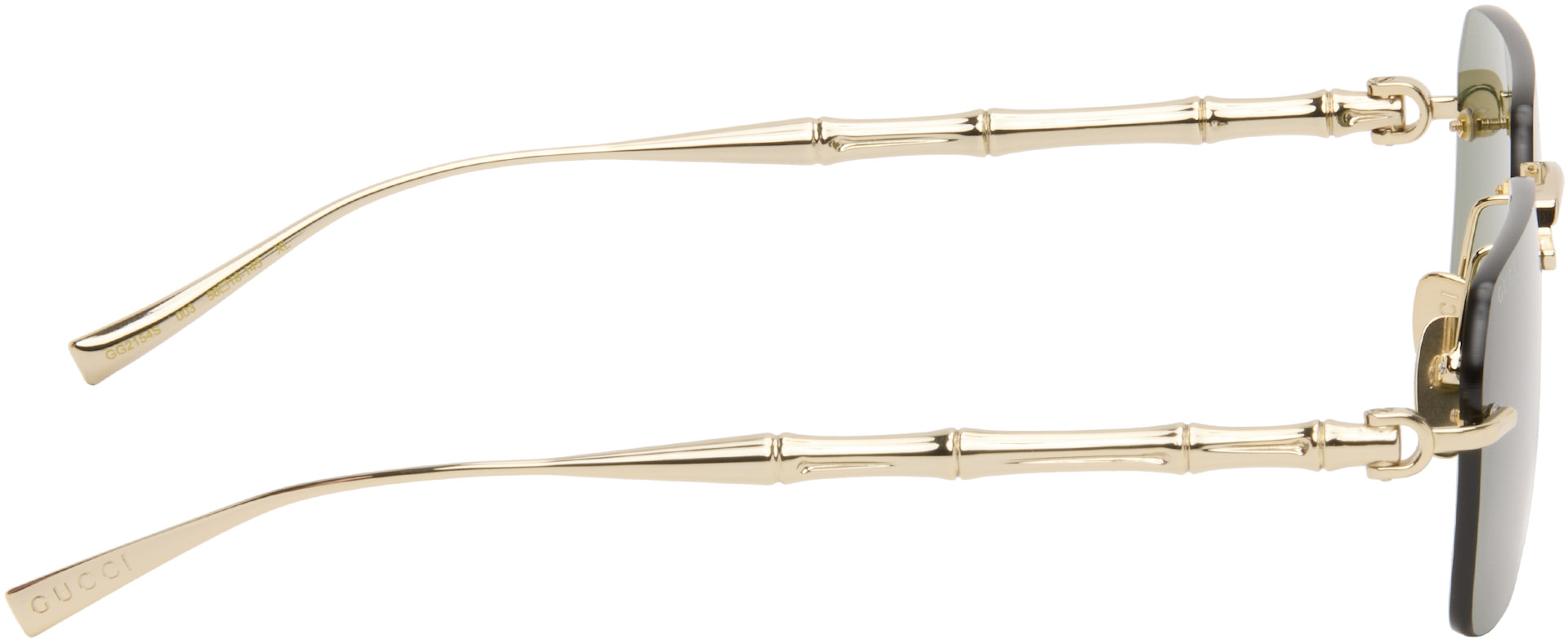 Gucci: Gold Bamboo Metal Sunglasses | SSENSE