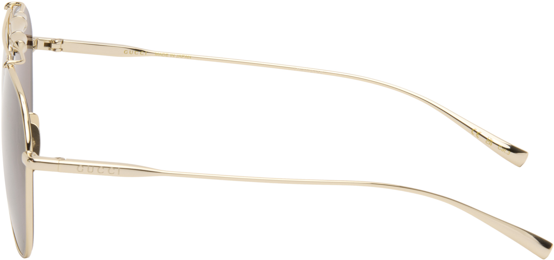 Gucci: Gold Bamboo Metal Sunglasses | SSENSE
