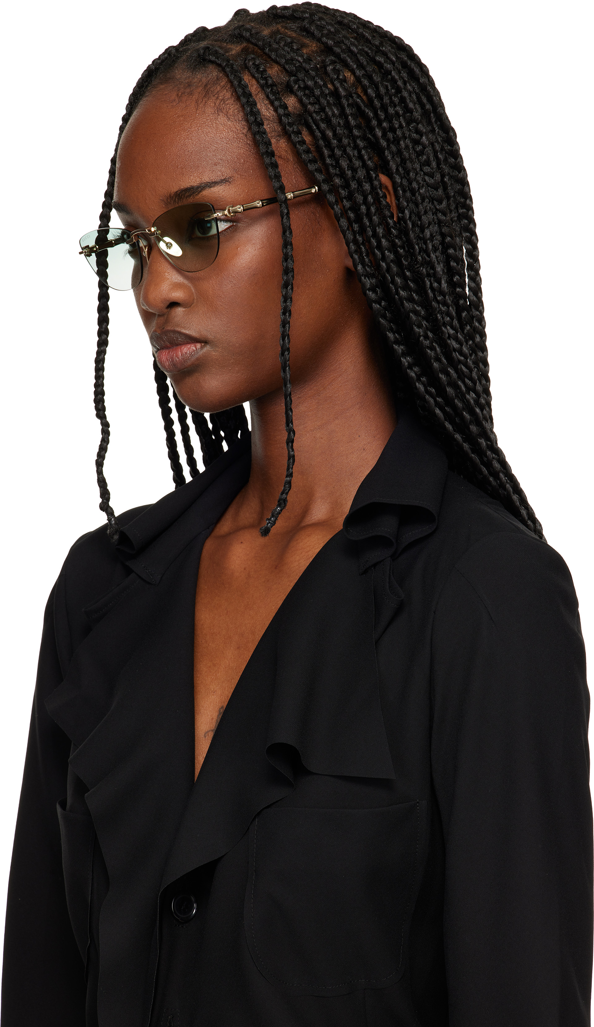 Gucci - Lunettes de soleil œil-de-chat dorées