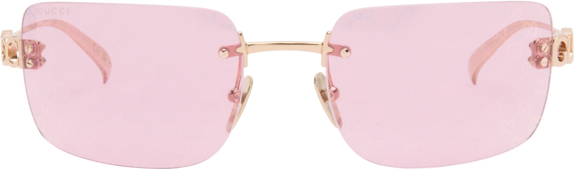 Gucci - Lunettes de soleil Block Bending dorées