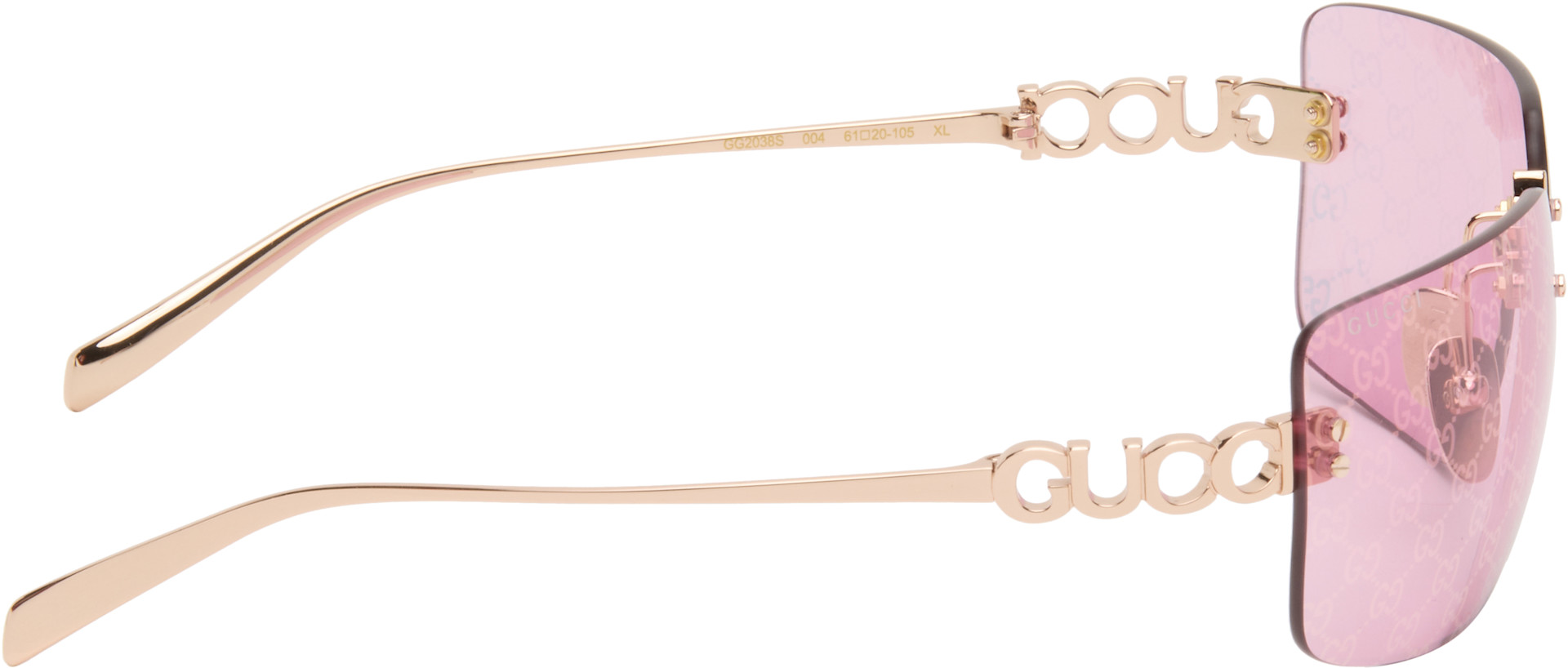 Gucci - Lunettes de soleil Block Bending dorées