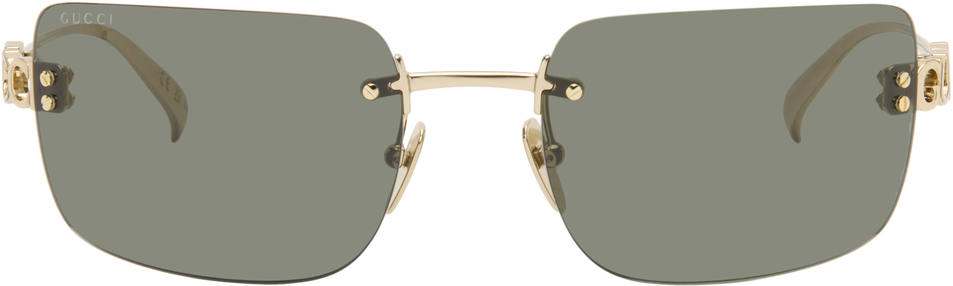 Gucci - Lunettes de soleil Block Bending dorées