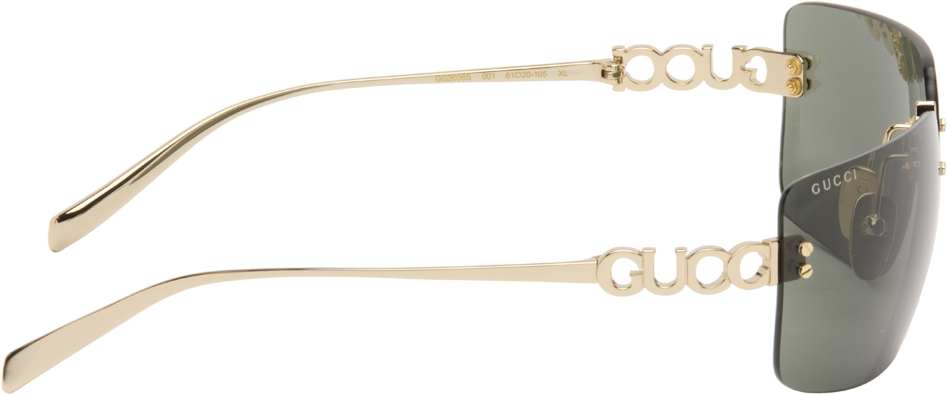 Gucci - Lunettes de soleil Block Bending dorées