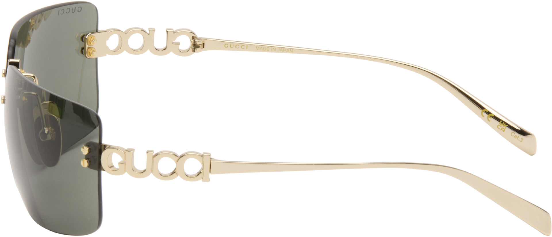 Gucci - Lunettes de soleil Block Bending dorées
