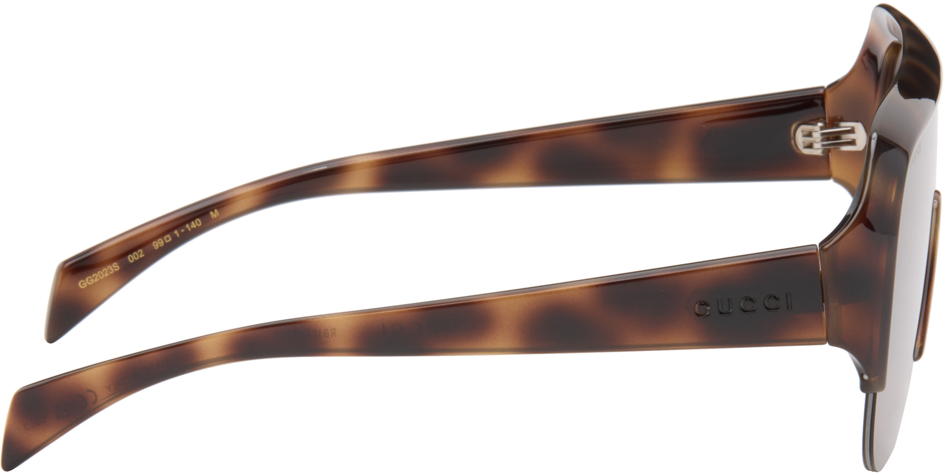 Gucci - 브라운 쉴드 선글라스