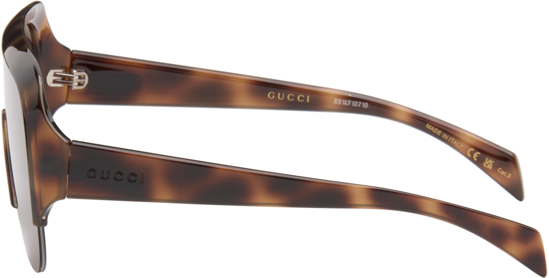 Gucci - 브라운 쉴드 선글라스