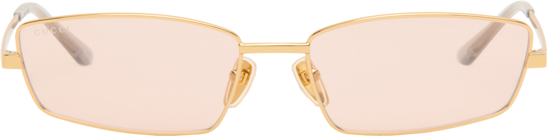 Gucci - Gold Rectangular Frame Sunglasses