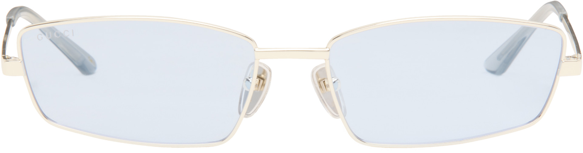 Gucci - Silver Rectangular Frame Sunglasses