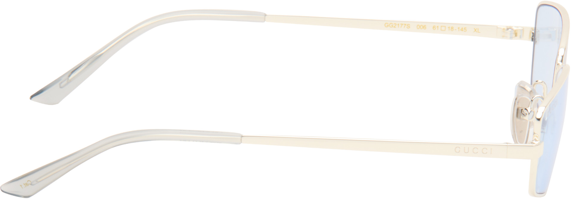 Gucci - Silver Rectangular Frame Sunglasses