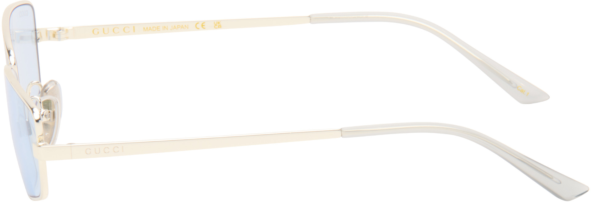 Gucci - Silver Rectangular Frame Sunglasses