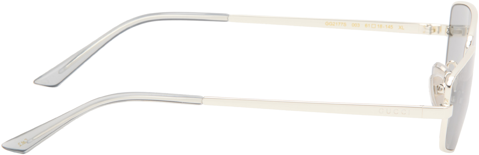 Gucci - Silver Rectangular Frame Sunglasses