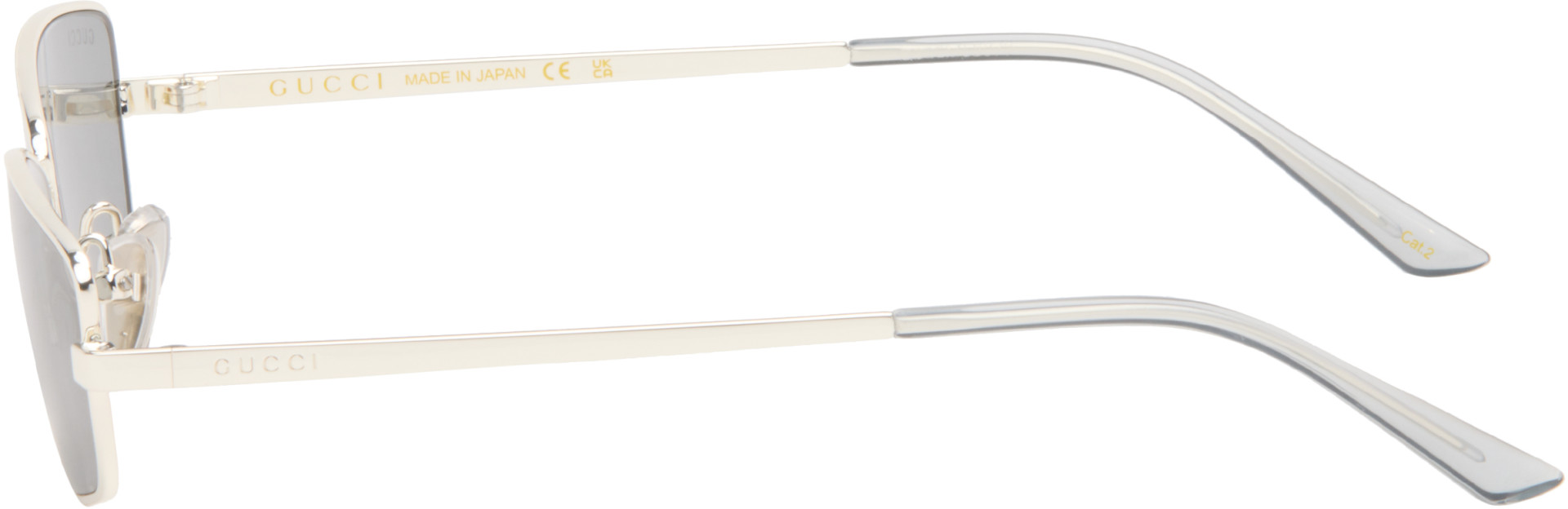 Gucci - Silver Rectangular Frame Sunglasses