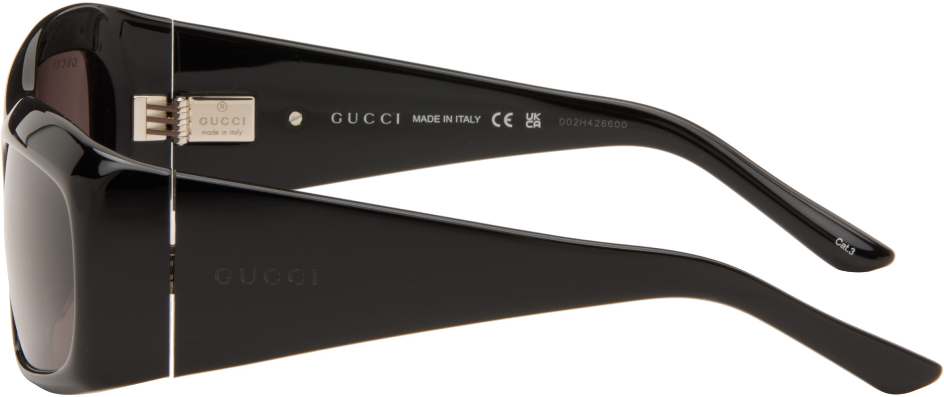 Gucci - Black Rectangular Frame Sunglasses