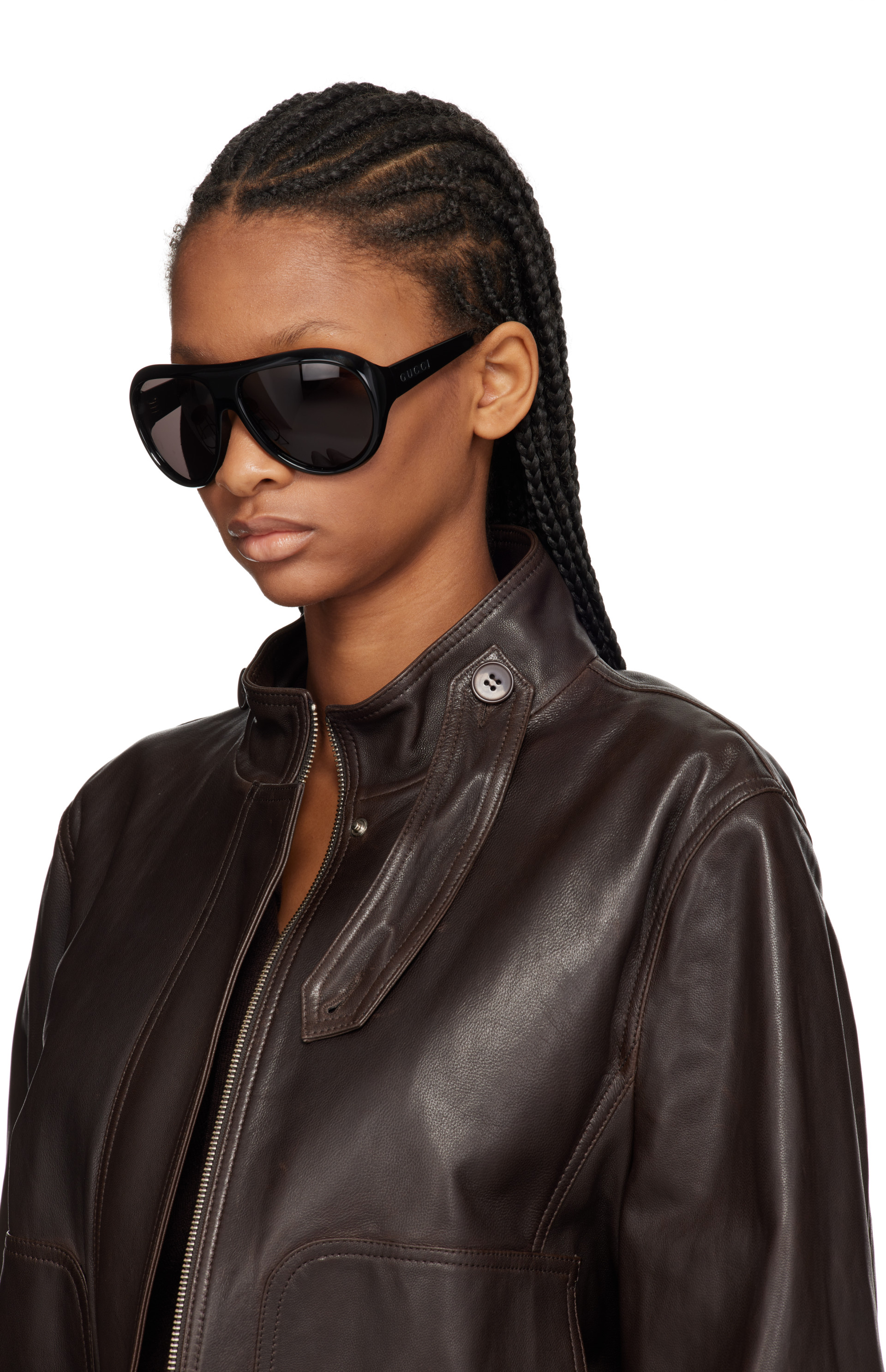 Gucci - Black Pilot Frame Sunglasses