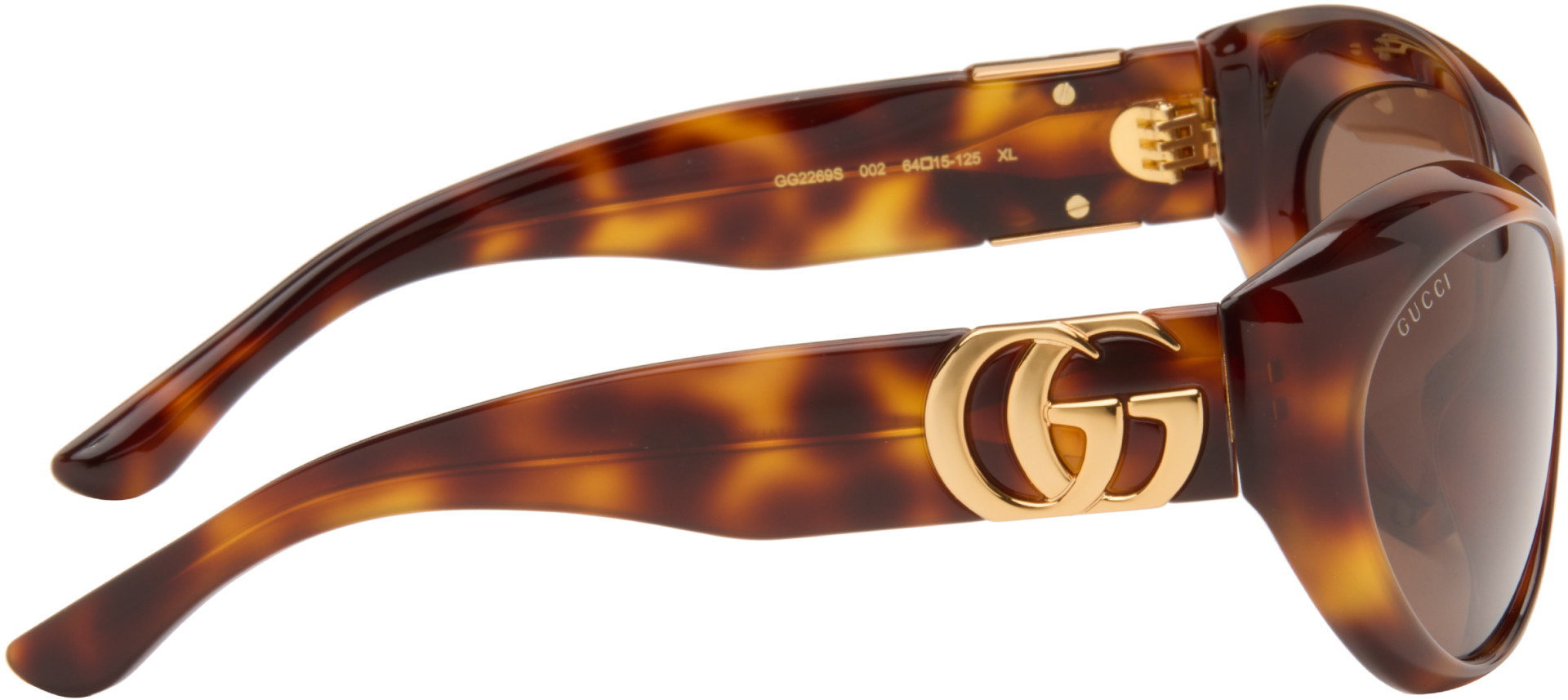 GUCCI ダークブラウン キャットアイ サングラス Gucci: ブラウン キャットアイフレーム サングラス | SSENSE 日本