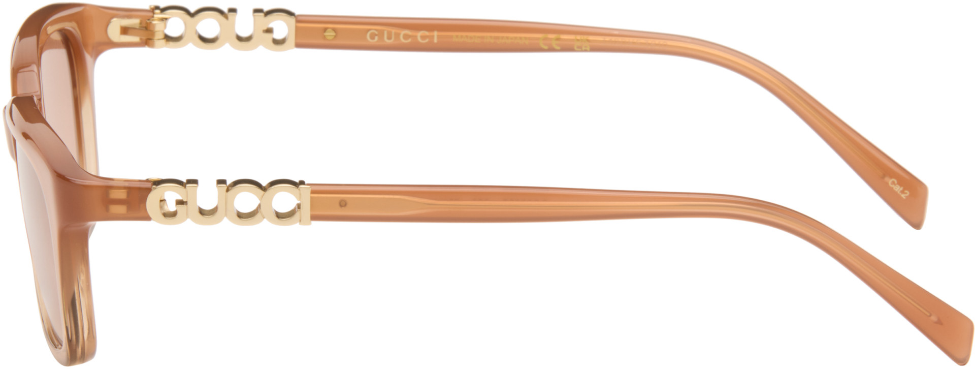 Gucci - Brown Rectangular-Frame Sunglasses
