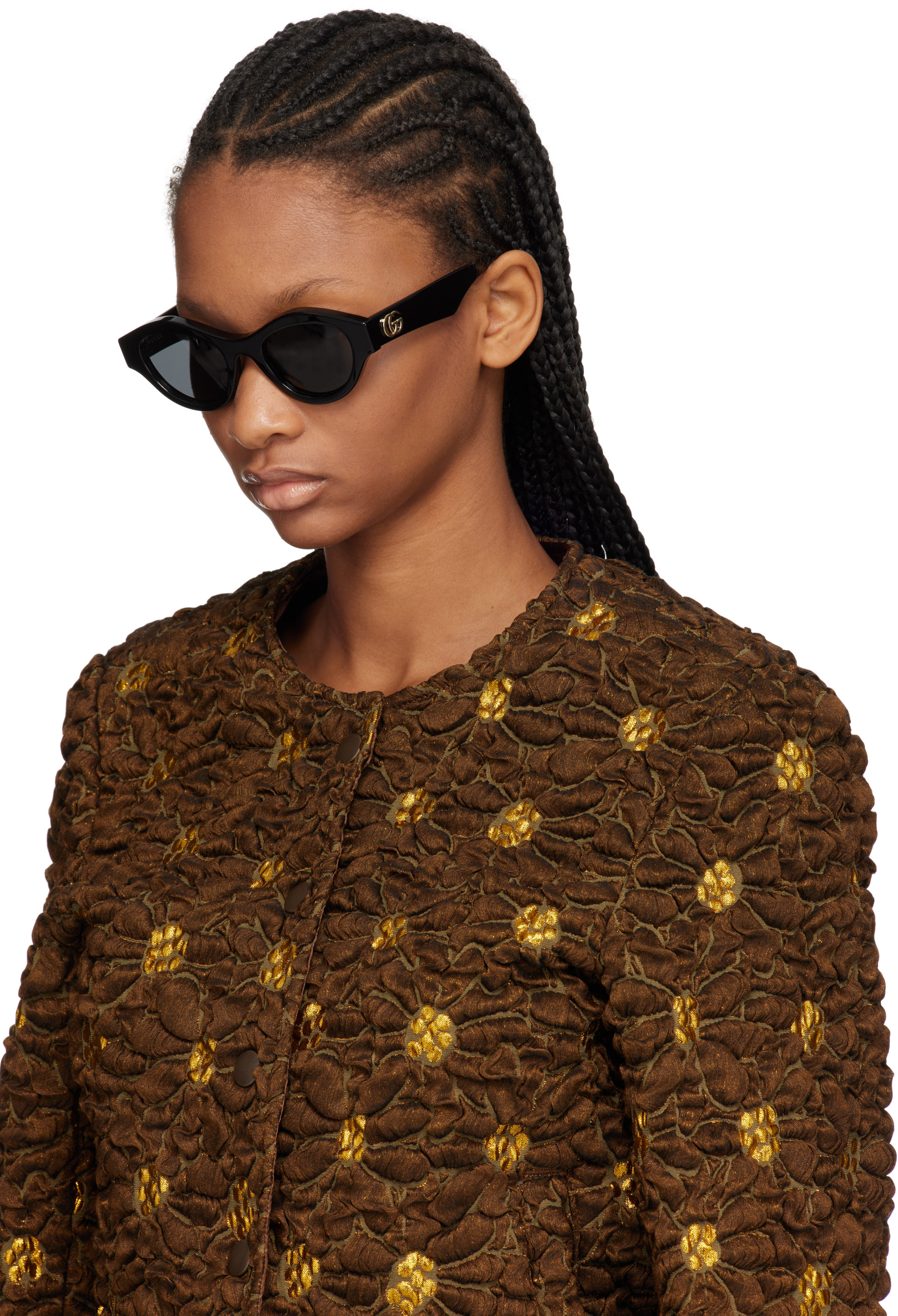 Gucci: Black Cat-Eye Frame Sunglasses | SSENSE