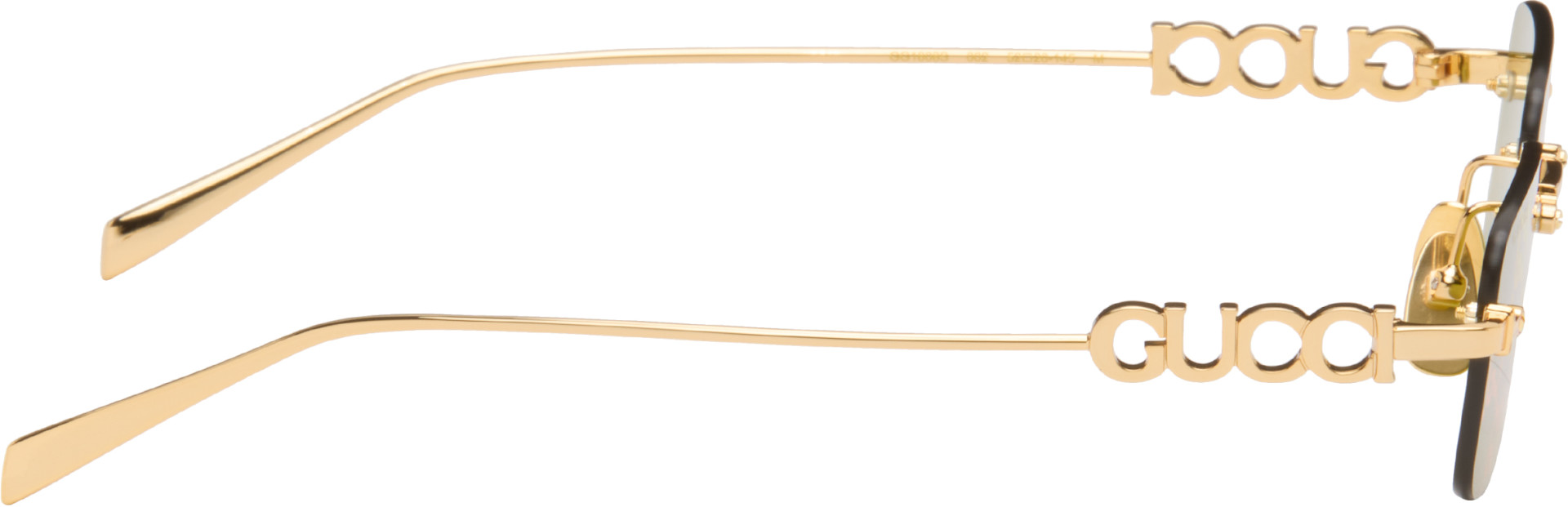 Gucci - Gold Rectangular Frame Sunglasses