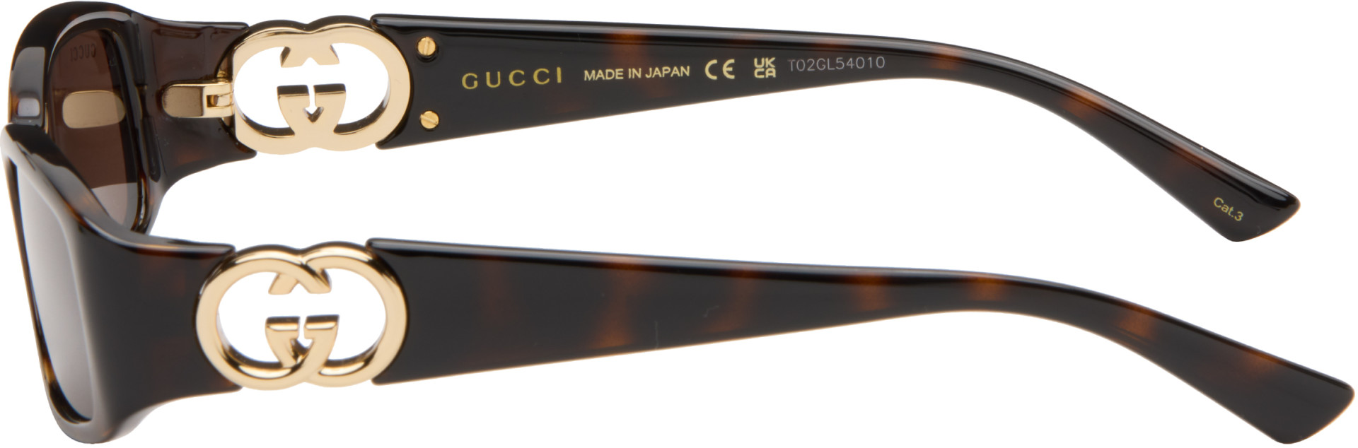 Gucci - Brown Rectangular Frame Sunglasses