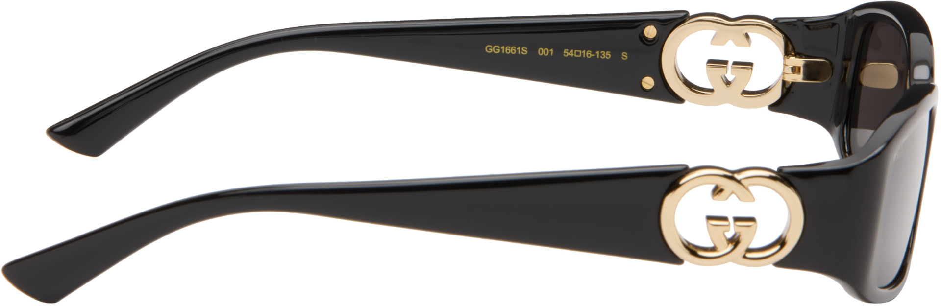 Gucci - Black Rectangular Frame Sunglasses