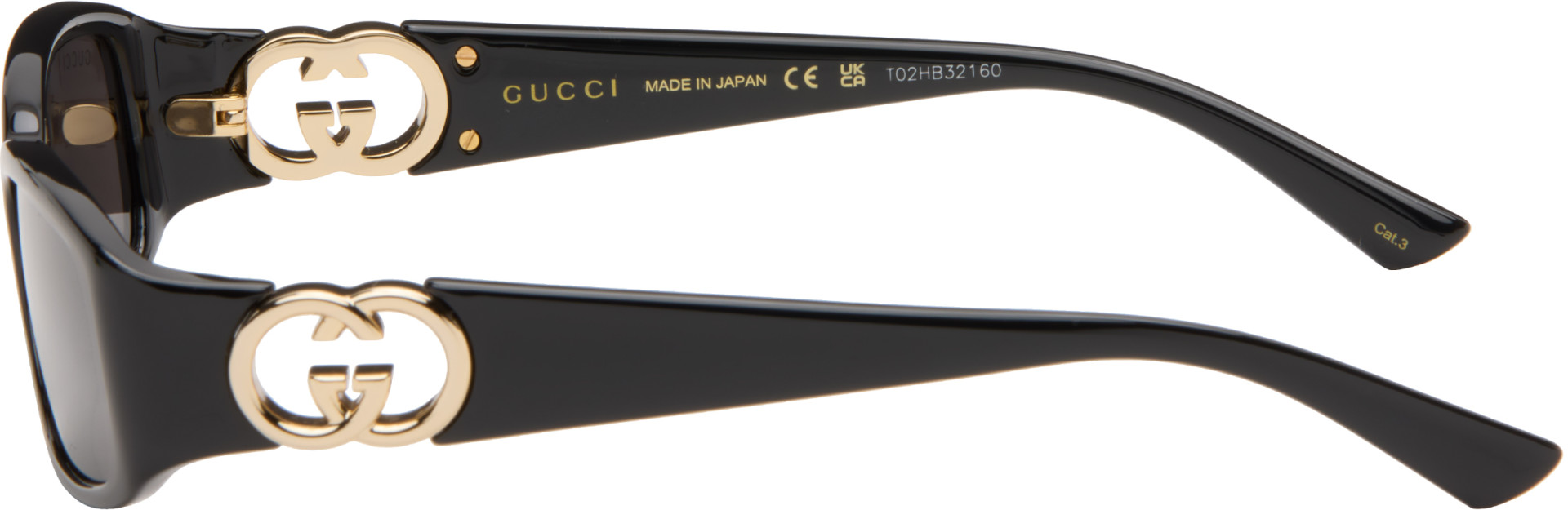 Gucci - Black Rectangular Frame Sunglasses