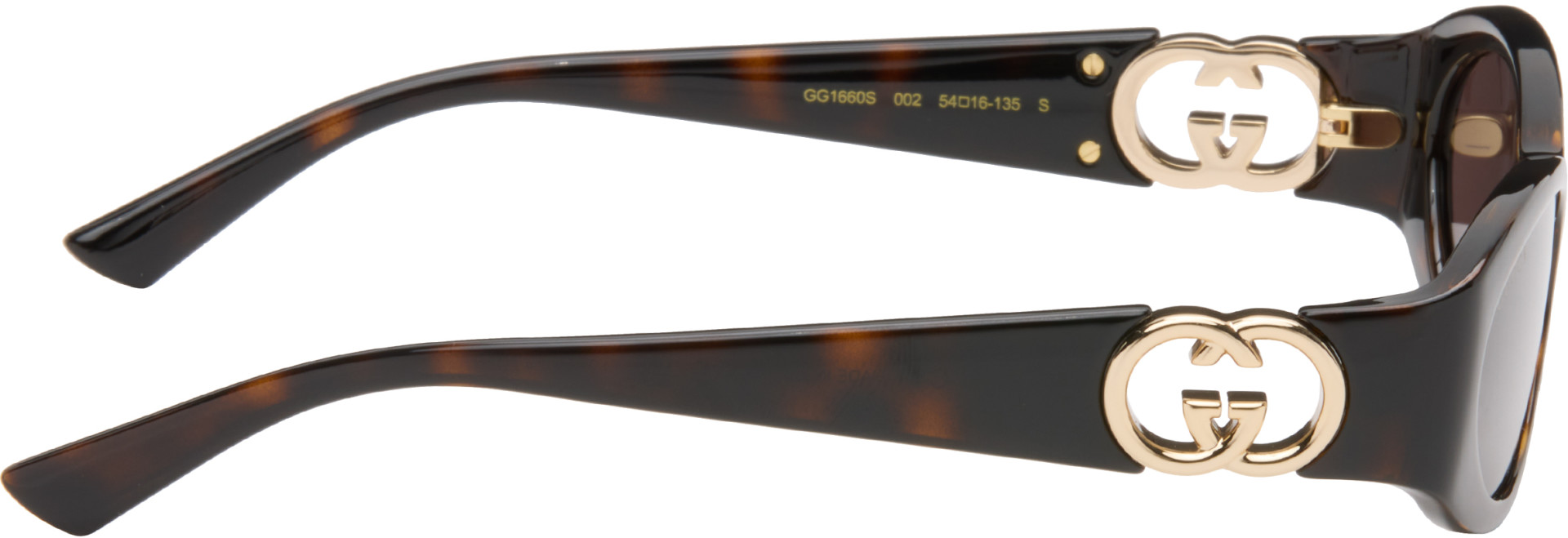 Gucci - Brown Oval Frame Sunglasses