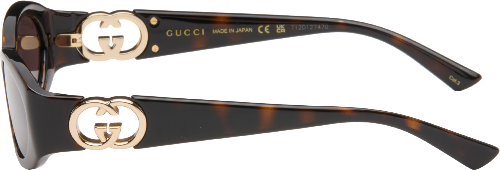 Gucci - Brown Oval Frame Sunglasses