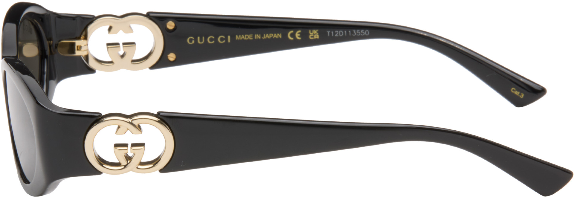 Gucci - Black Oval Frame Sunglasses