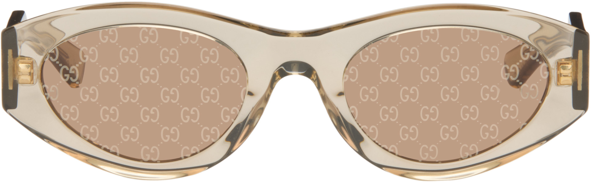 Gucci - Yellow Monogram Wirecore Sunglasses