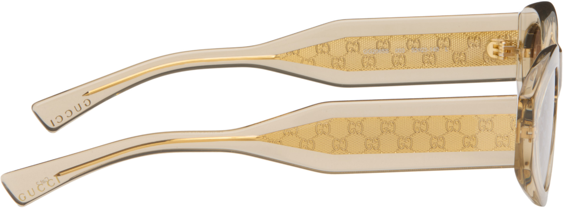 Gucci - Yellow Monogram Wirecore Sunglasses