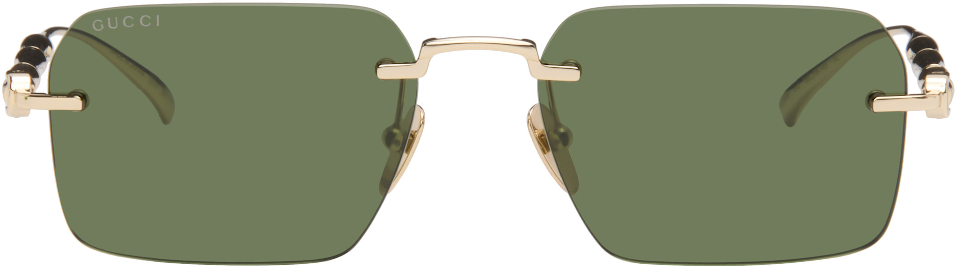 Gucci - Gold Frameless Rectangular Sunglasses