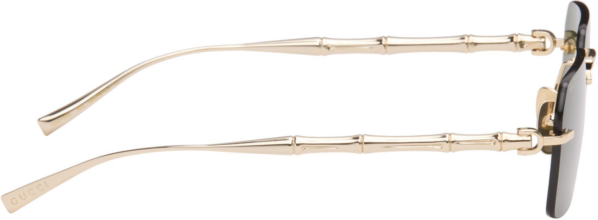 Gucci - Gold Frameless Rectangular Sunglasses