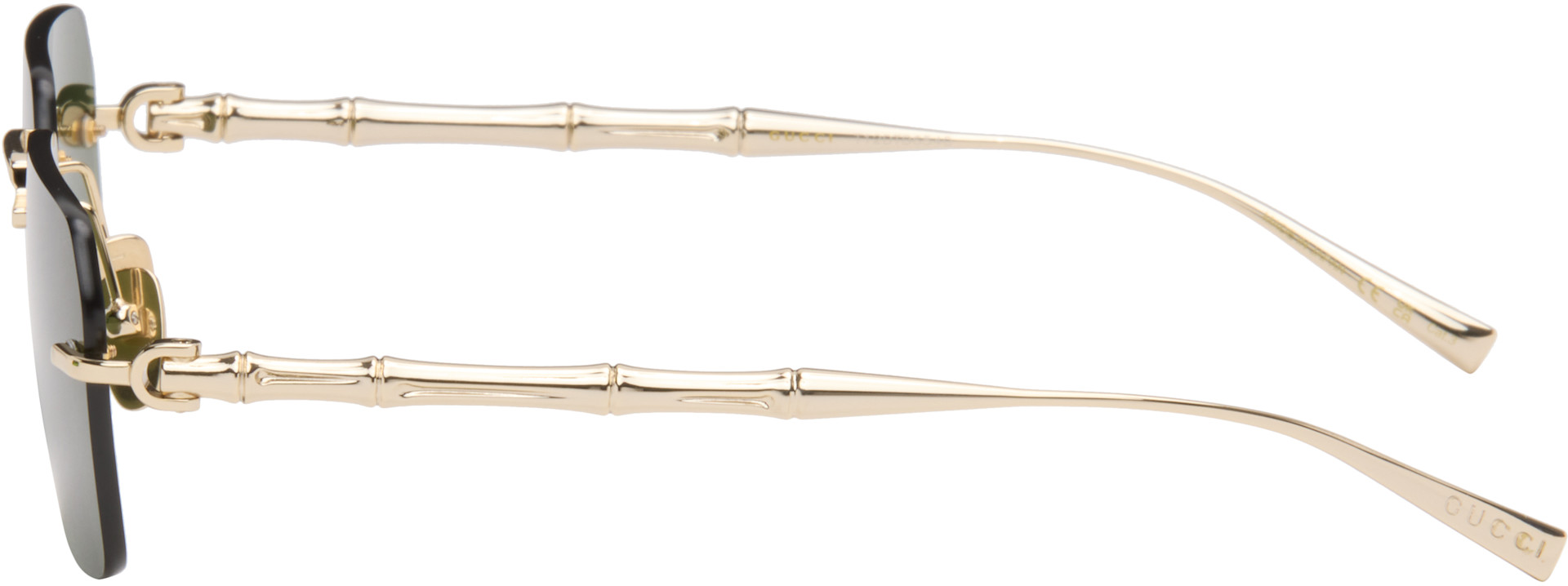 Gucci - Gold Frameless Rectangular Sunglasses