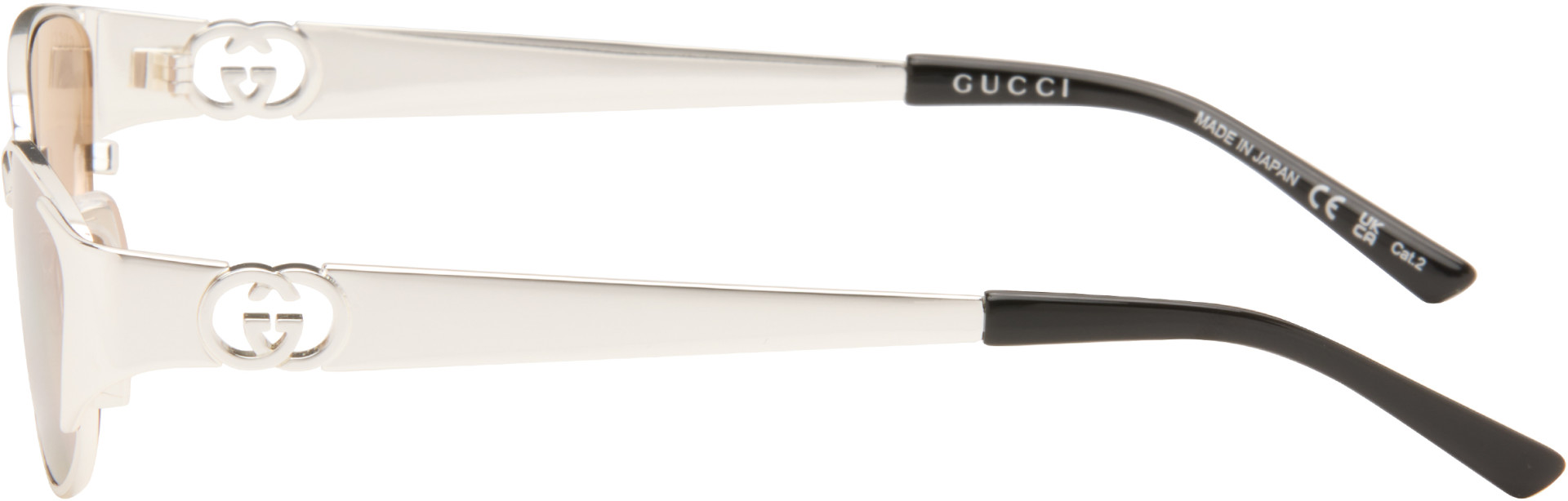 Gucci - Silver Oval-Frame Sunglasses