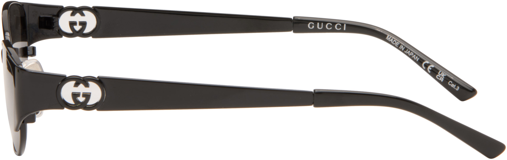 Gucci - Black Oval-Frame Sunglasses