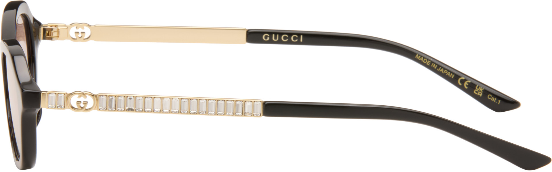 Gucci - Black Oval-Frame Sunglasses