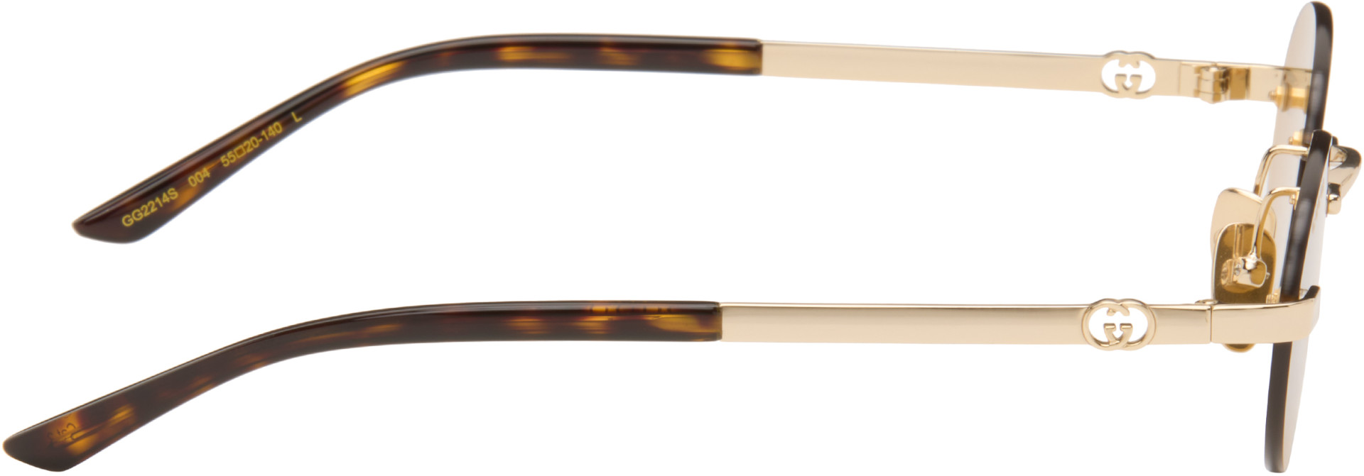 Gucci - Gold Oval-Frame Sunglasses