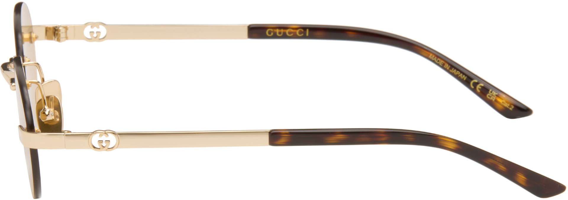 Gucci - Gold Oval-Frame Sunglasses