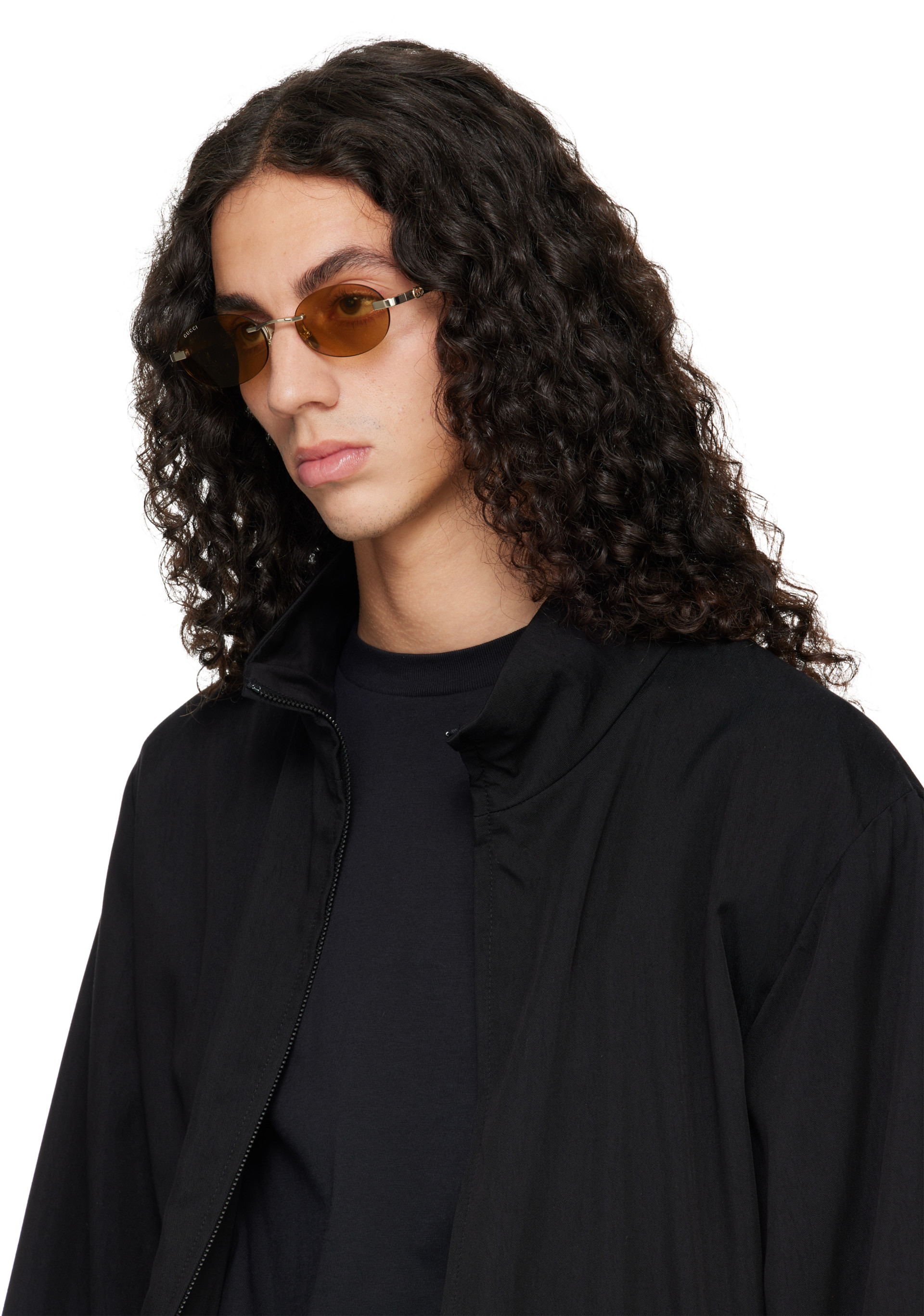 Gucci - Gold Oval-Frame Sunglasses