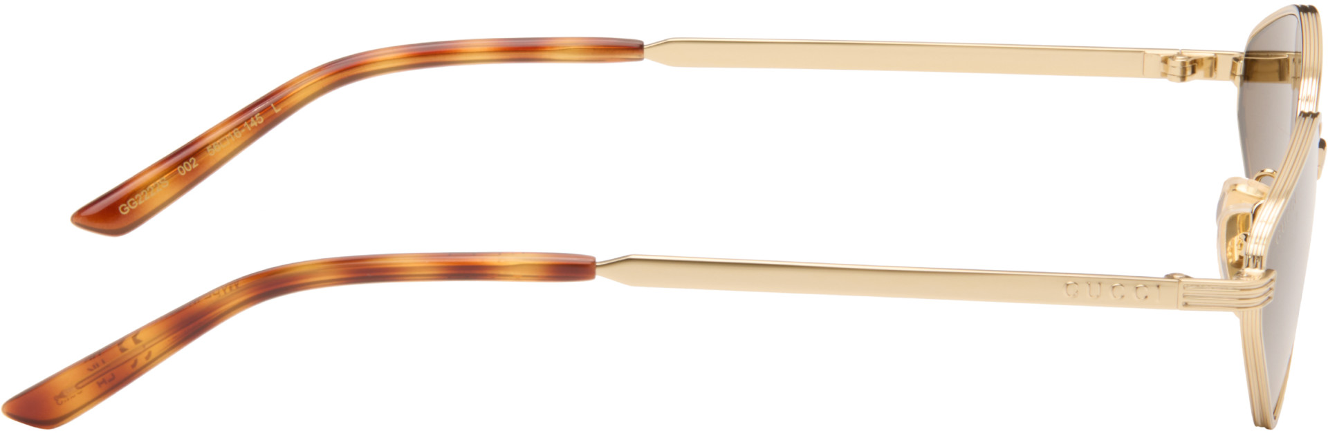 Gucci - Gold Geometric-Frame Sunglasses