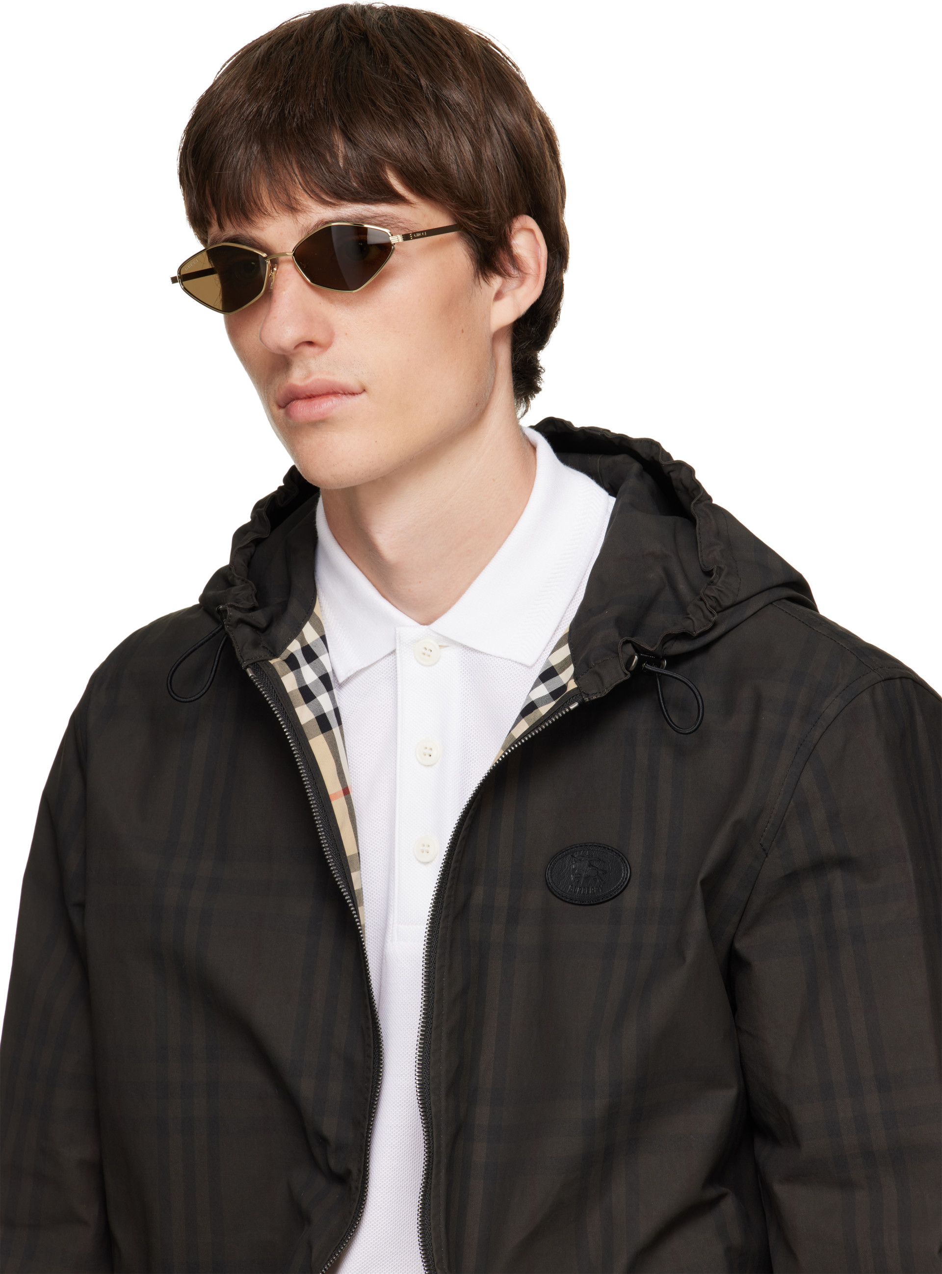 Gucci - Gold Geometric-Frame Sunglasses